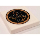 LEGO White Tile 2 x 2 with Constellation Map Sticker with Groove (3068)