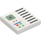 LEGO White Tile 2 x 2 with Control panel with black lines with Groove (3068 / 102322)