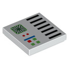 LEGO Weiß Fliese 2 x 2 mit Control Panel mit Schwarz lines mit Nut (3068 / 102322)