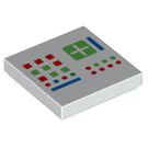 LEGO Weiß Fliese 2 x 2 mit Control Panel mit Buttons mit Nut (3068 / 102317)