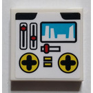 LEGO blanc Tuile 2 x 2 avec Control Panneau avec Display Autocollant avec rainure (3068)