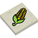 LEGO blanc Tuile 2 x 2 avec Corn avec rainure (3068)