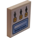 LEGO Wit Tegel 2 x 2 met Destun Scanner Sticker met groef (3068)