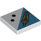 LEGO Weiß Fliese 2 x 2 mit Dice Dots und Schwert mit Nut (3068 / 14202)