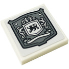 LEGO White Tile 2 x 2 with Disney Castle Crest Sticker with Groove (3068)