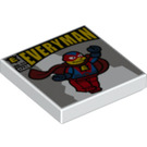 LEGO White Tile 2 x 2 with Everyman Comic with Groove (3068)