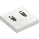 LEGO White Tile 2 x 2 with Eyes with Groove (3068 / 101868)