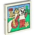 LEGO White Tile 2 x 2 with Fabuland Catherine Cat with Groove (3068)
