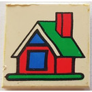 LEGO Weiß Fliese 2 x 2 mit Fabuland House mit Nut (3068)