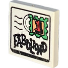 LEGO Blanco Plana 2 x 2 con Fabuland Stamp con ranura (3068)