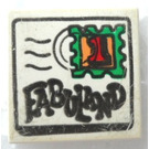 LEGO blanc Tuile 2 x 2 avec Fabuland Stamp avec rainure (3068)