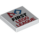 LEGO White Tile 2 x 2 with First Lego League with Groove (3068 / 28675)