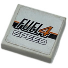 LEGO blanc Tuile 2 x 2 avec Fuel 4 Speed Autocollant avec rainure (3068)