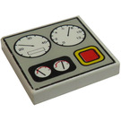 LEGO Wit Tegel 2 x 2 met Gauges en Rood Button met groef (50308 / 82333)