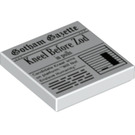 LEGO Blanc Tuile 2 x 2 avec ‘Gotham Gazette’ Newspaper avec ‘Kneel Before Zod’ avec rainure (3068 / 36770)