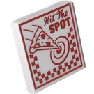 LEGO White Tile 2 x 2 with Hit the Spot with Groove (3068 / 104109)