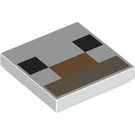 LEGO Weiß Fliese 2 x 2 mit Llama Minecraft Pixel Nose mit Nut (3068 / 102461)