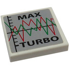 LEGO Weiß Fliese 2 x 2 mit Max Turbo Aufkleber mit Nut (3068)