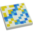 LEGO White Tile 2 x 2 with Minecraft White Glazed Terracotta with Groove (3068 / 66845)
