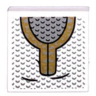 LEGO White Tile 2 x 2 with Mithril Shirt Sticker with Groove (3068)