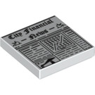 LEGO White Tile 2 x 2 with ‘City Financial News’ Newspaper with Groove (3068 / 10876)