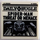 LEGO White Tile 2 x 2 with Newspaper 'DAILY BUGLE' and 'SPIDER-MAN THREAT OR MENACE' with Groove (3068)