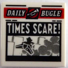 LEGO blanc Tuile 2 x 2 avec Newspaper 'DAILY BUGLE' et 'TIMES SCARE!' avec rainure (3068)