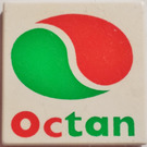 LEGO Valkoinen Laatta 2 x 2 jossa Octan logo uralla (3068)