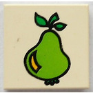 LEGO White Tile 2 x 2 with Pear with Groove (3068)
