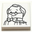LEGO blanc Tuile 2 x 2 avec Picture of Mr. Hooper Autocollant avec rainure (3068)