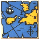 LEGO Weiß Fliese 2 x 2 mit Pirate Treasure Map mit Nut (3068 / 19524)