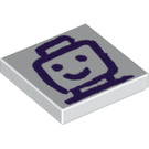 LEGO Blanco Plana 2 x 2 con Morado Minifigura Cabeza Drawing con ranura (3068 / 49334)