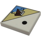 LEGO White Tile 2 x 2 with Pyramid and One Dot with Groove (3068 / 87542)