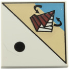 LEGO White Tile 2 x 2 with Pyramid and One Dot with Groove (3068 / 87542)