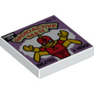 LEGO White Tile 2 x 2 with 'RADIOACTIVE MAN’ Comic with Groove (3068 / 16787)