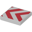 LEGO Weiß Fliese 2 x 2 mit rot und Weiß Arrows 75883 Aufkleber mit Nut (3068)