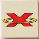 LEGO White Tile 2 x 2 with Red Extreme Team Logo with Groove (3068)
