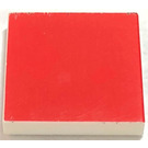 LEGO Weiß Fliese 2 x 2 mit rot mit Nut (3068)
