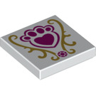 LEGO White Tile 2 x 2 with Royal Pets Logo with Groove (3068 / 24897)