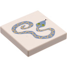 LEGO White Tile 2 x 2 with Snake with Groove (3068)