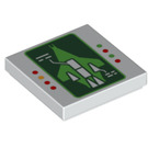 LEGO Weiß Fliese 2 x 2 mit Raum Ship Control Screen mit Nut (3068 / 102318)