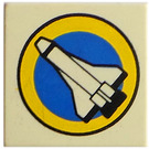 LEGO Tile 2 x 2 with Space Shuttle and Circle with Groove (3068)