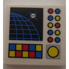 LEGO blanc Tuile 2 x 2 avec Star Justice controls Autocollant avec rainure (3068)