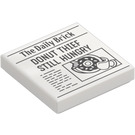 LEGO White Tile 2 x 2 with The Daily Brick DONUT THIEF STILL HUNGRY with Groove (3068 / 72191)