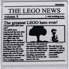 LEGO White Tile 2 x 2 with 'THE LEGO NEWS' with Groove (3068 / 73021)