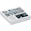 LEGO White Tile 2 x 2 with The Ninjagon Newspaper with Groove (3068 / 39338)