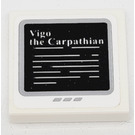 LEGO White Tile 2 x 2 with 'Vigo the Carpathian' Sticker with Groove (3068)