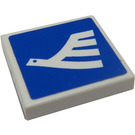 LEGO blanc Tuile 2 x 2 avec blanc Oiseau avec Queue Towards La gauche Autocollant avec rainure (3068)