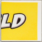 LEGO Weiß Fliese 2 x 2 mit Weiß LD auf Gelb Background mit Nut (3068)