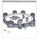 LEGO Weiß Fliese 2 x 2 mit Windmills und Turrets mit Nut (3068)